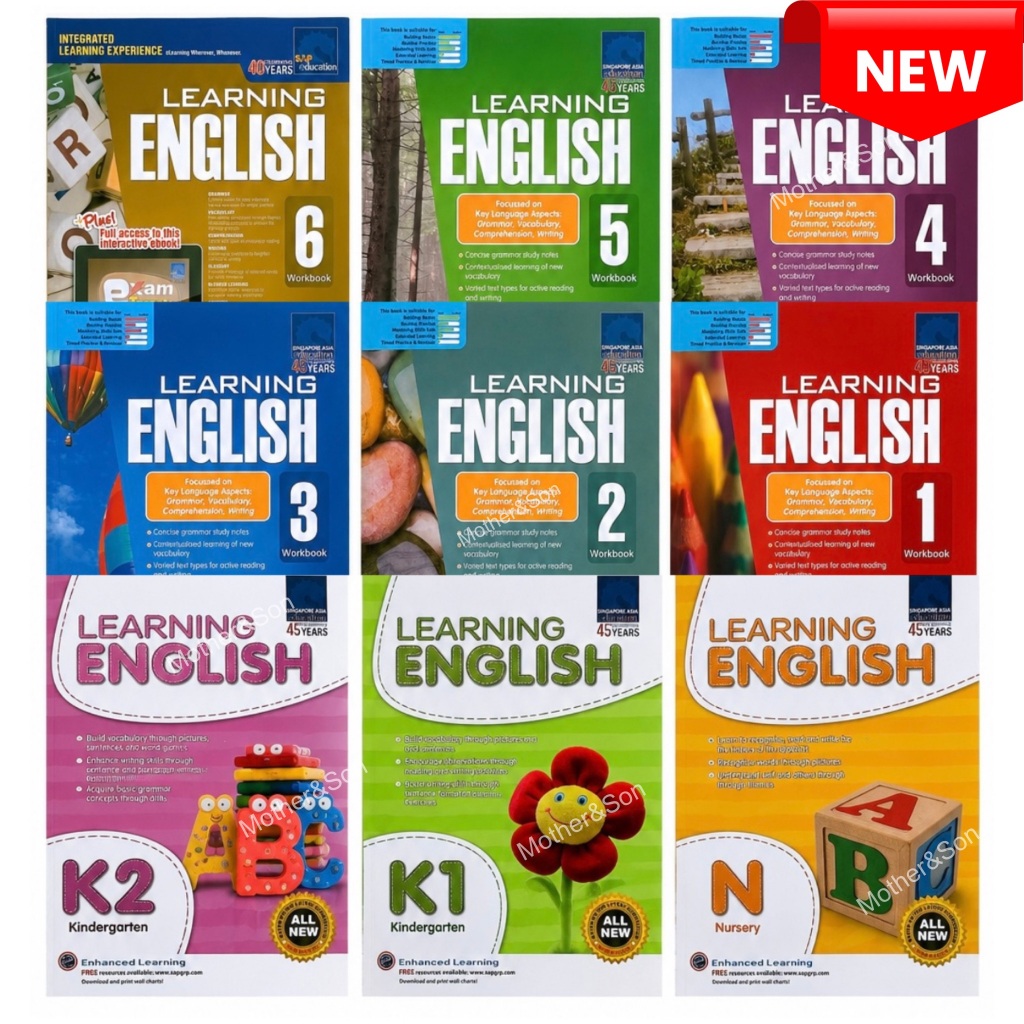 New‼️แบบฝึกหัดสิงคโปร์ SAP Learning English 9 เล่ม