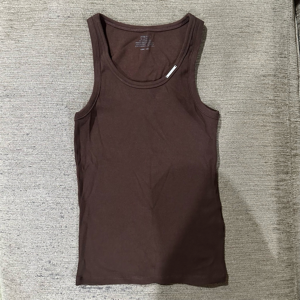 used once seoul studio เสื้อกล้าม สีน้ำตาล size s