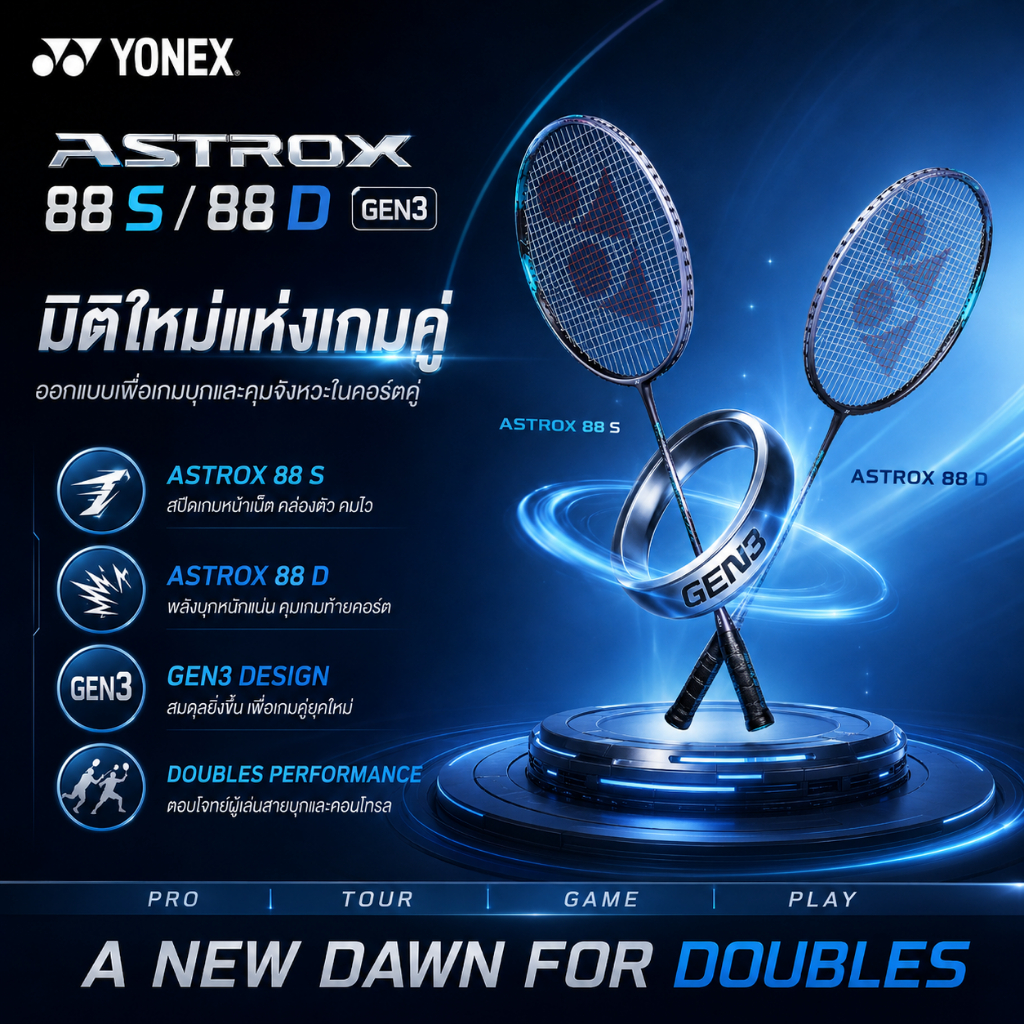 🔥(รุ่นใหม่ล่าสุด Gen3)🔥🏸 YONEX ASTROX 88 D/S PRO Gen 3🏸 ไม้ของ วิว กุลวุฒิ วิทิตศานต์ ✨