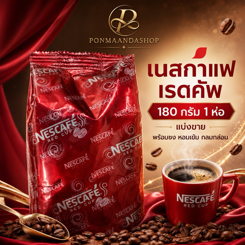 (แบ่งขาย 180g)(1 ห่อ )  Nescafe เนสกาแฟ เรดคัพ ขนาด 180กรัม