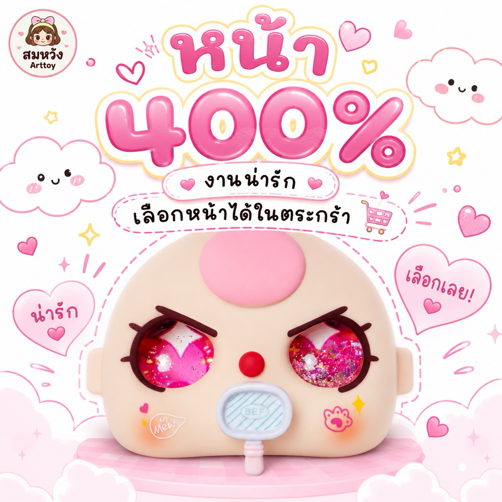 หน้า400%🍭🍭 อมยิ้ม +แบบหมุน  (เลือกลายในตก)🌈