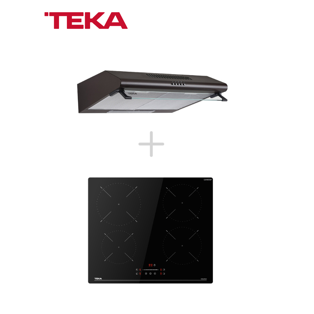 TEKA เครื่องดูดควัน สีดำ รุ่น  C 605 +  เตา Induction  4หัวเตา IBC 64110