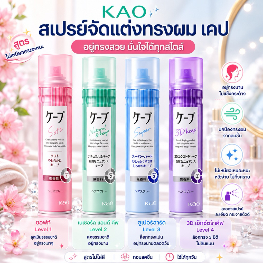 สเปรย์ฉีดผม Kao Cape จากญี่ปุ่น
