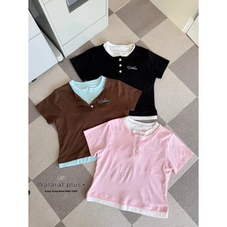 (🎀shopee video & liveมีส่วนลด+ส่งฟรี🎀) Basic Layer Henley เสื้อสาวอวบอ้วนยืดเลเยอร์สุดฮิต(36-50)