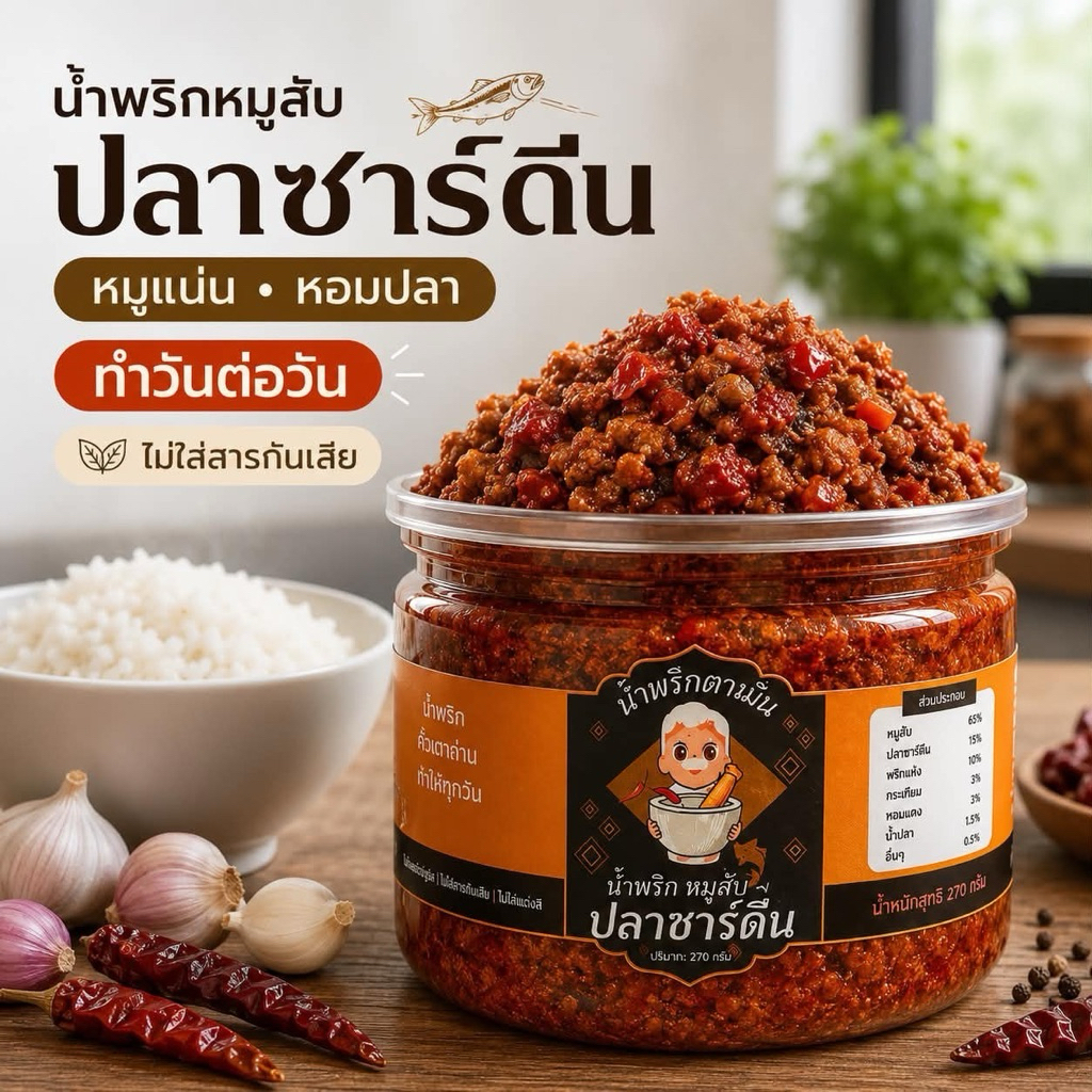 น้ำพริกผัดหมูสับปลาซาร์ดีน สูตรตาเมิน รสชาติกลมกล่อม ไม่คาว