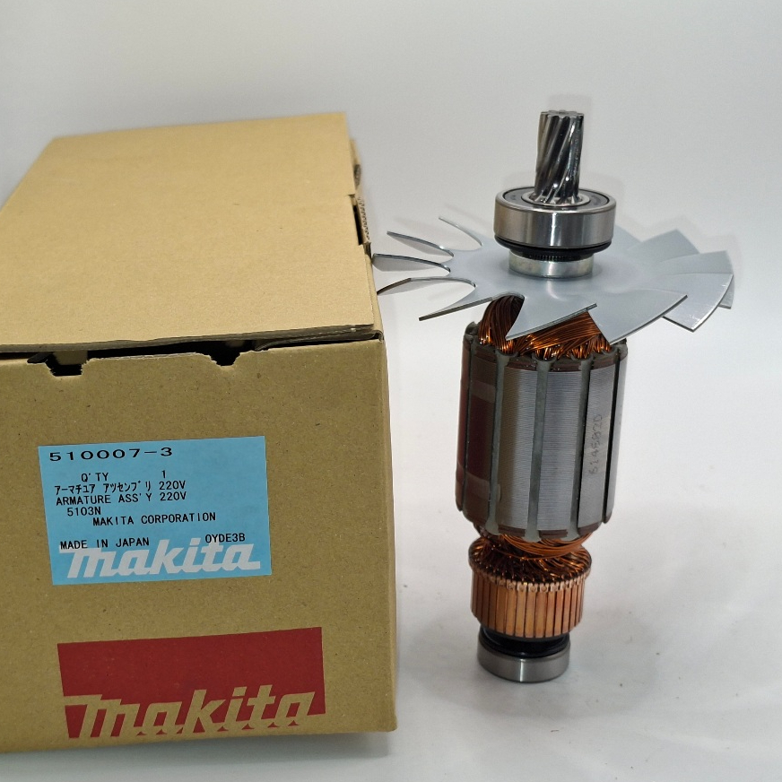Makita อะไหล่ทุ่นไฟฟ้า เลื่อยวงเดือน รุ่น 5103N 5201N  part no 510007-3 ใช้ประกอบงานซ่อมอะไหล่แท้