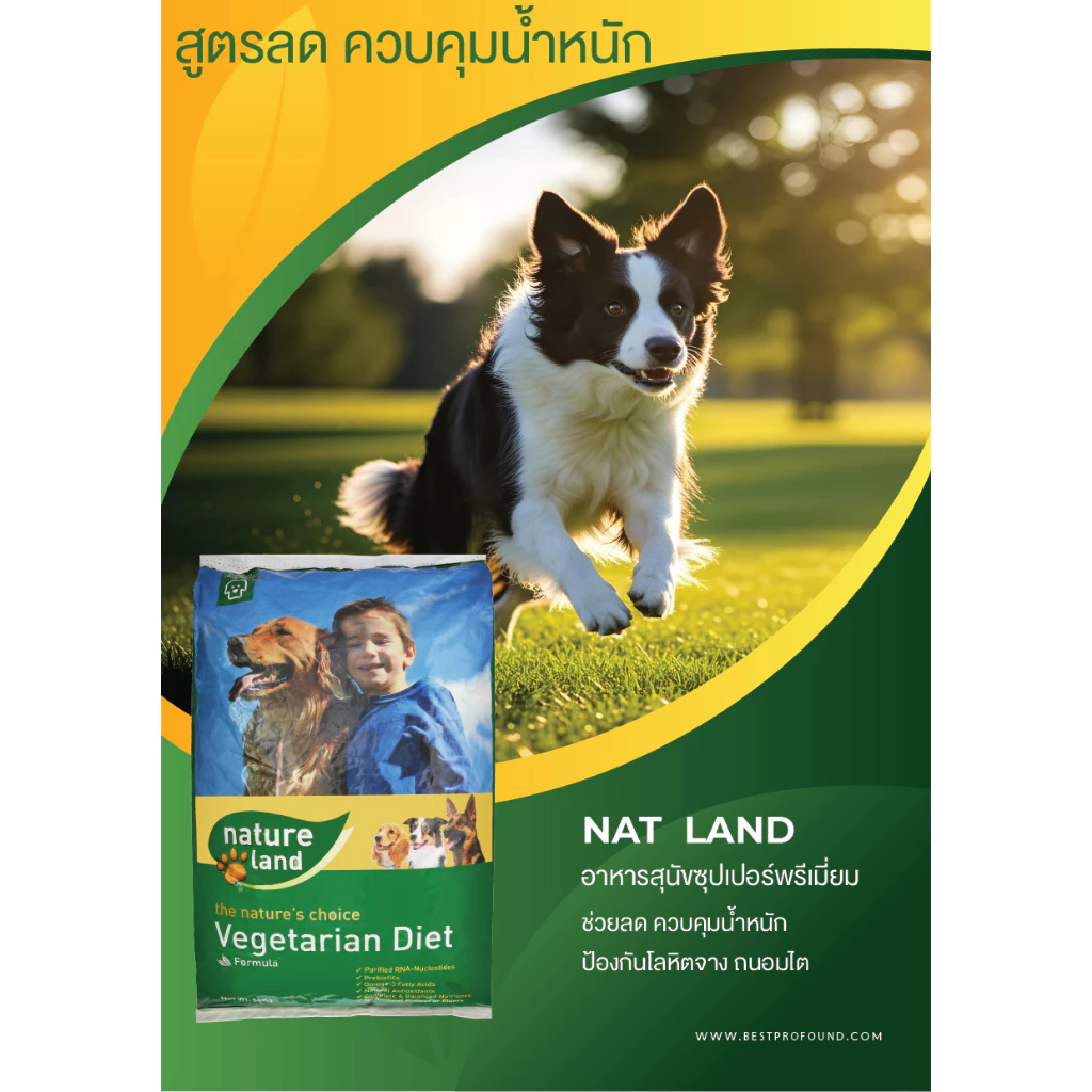 Natland Natureland อาหารสุนัข สูตรลดน้ำหนักสุนัข ควบคุมน้ำหนักสุนัข Control Weight สำหรับสุนัขอ้วน ทำหมัน 10 KG
