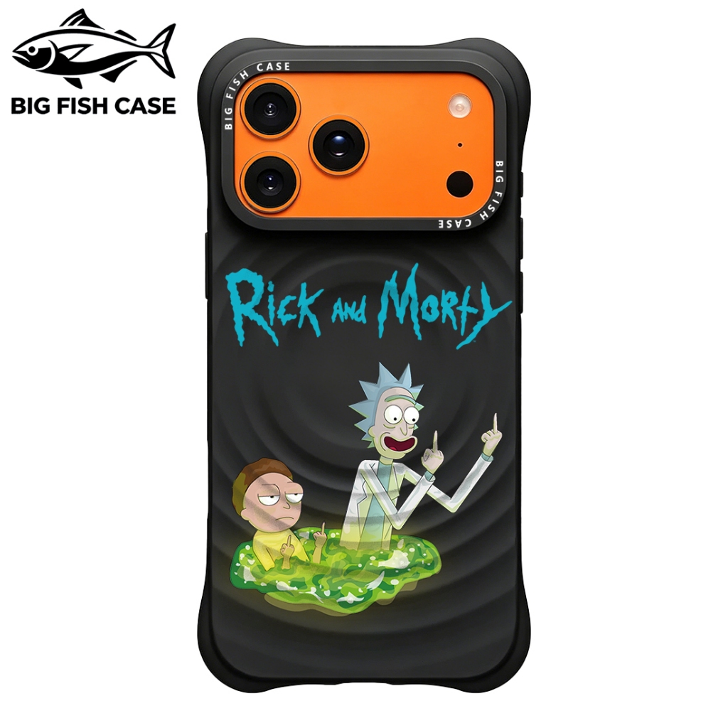 เคสไอโฟน สีดำ วัสดุซิลิโคนแม่เหล็ก ลายสติ๊กเกอร์กราฟฟิตตี้คู่ตัวละครการ์ตูน ขอบหนา 4 มุมกันกระแทก สำหรับ iphone17 16 15