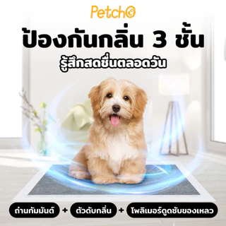 Petcho (แพ็คชุด/4แพ็ค) แผ่นรองฉี่สุนัข ถ่านไม้ไผ่ แผ่นรองซับฉี่ 7 ชั้น หนาพิเศษ การควบคุมกลิ่น 3 ชั้น Dog Training Pads