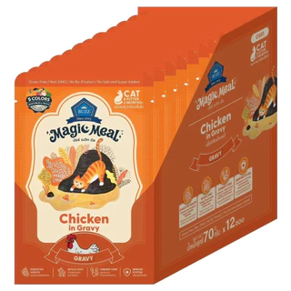 [12 ซอง] Buzz Magic Meal อาหารเปียกแมว เกรนฟรี ไม่เติมเกลือ-น้ำตาล ขนาด 70 กรัม