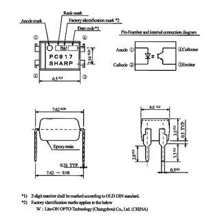 PC817C EL817C LTV817C PC817 EL817 LTV817 PHOTOCOUPLER 1-CHANNEL 1-Channel Optocoupler Transistor Output