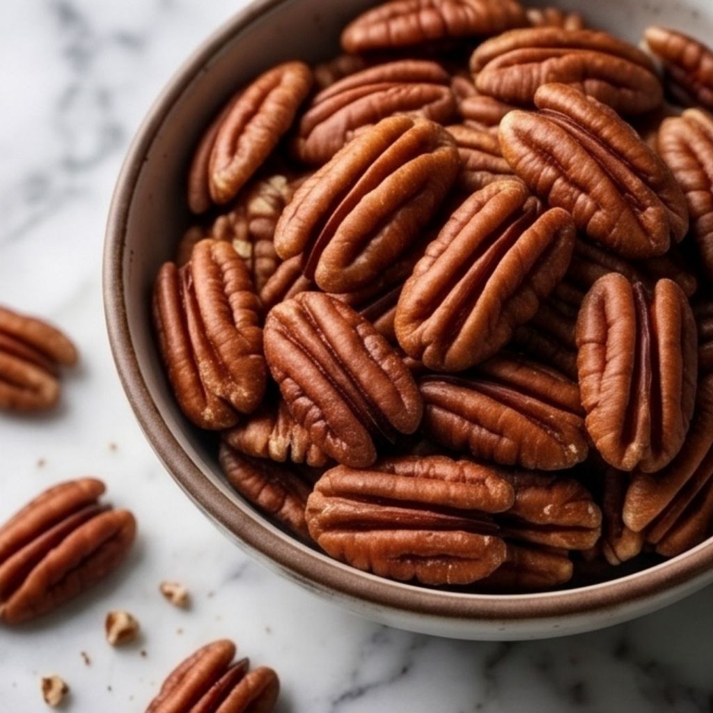 Olam Pecan Nut Halves ถั่วพีแคน ดิบ (เต็มซีก) เกรด USA หอมมัน สำหรับทำพาย/เบเกอรี่ (1Kg)