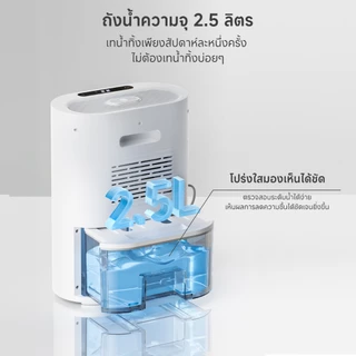 Simplus เครื่องดูดความชื้น Fresh 2 ปริมาณการดูดความชื้น 400mL/วัน ถังน้ำขนาดใหญ่ 2.5L เสียงเบาเพียง 35dB CUSH007