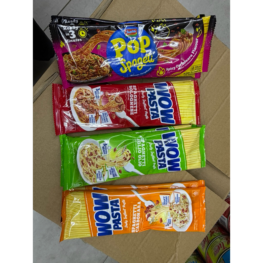 สปาเก็ตตี้สำเร็จรูป 80 กรัม(3แถม1)รสชาติหลากหลาย พร้อมปรุงอร่อยทันที ทำเองง่ายๆต้มเส้นใส่เครื่องปรุง