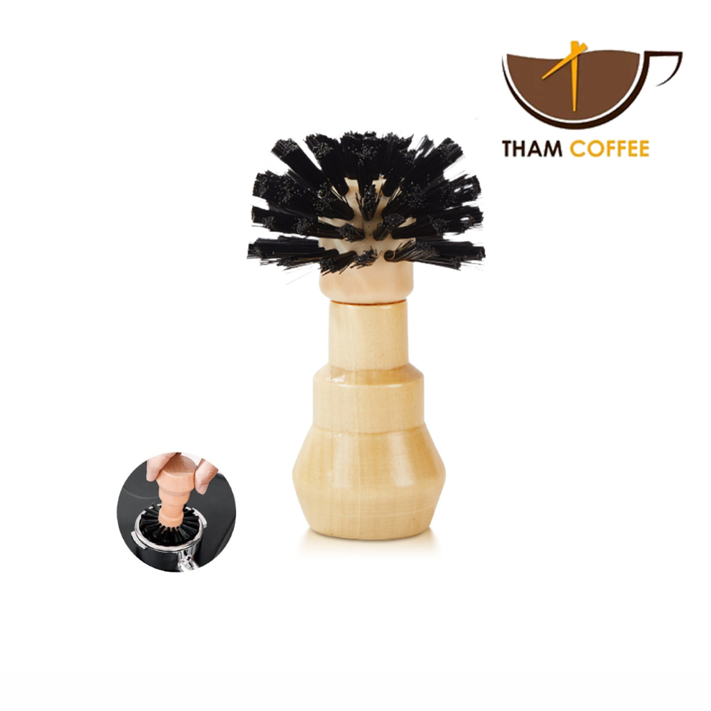 แปรงปัดกากกาแฟ แปรงปัดผงกาแฟ Coffee Brush หัวแปรง 360 องศา ขนแปรงแข็งแรง ไม่หลุดร่วง จับง่าย Tham coffee