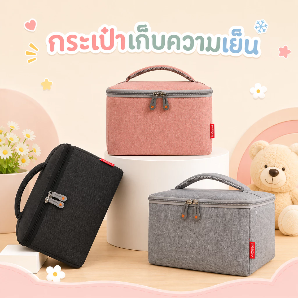 Royal kids กระเป๋าเก็บความเย็น v-coool กระเป๋าคุณแม่ แถมฟรี ไอซ์เจล 2 ซอง