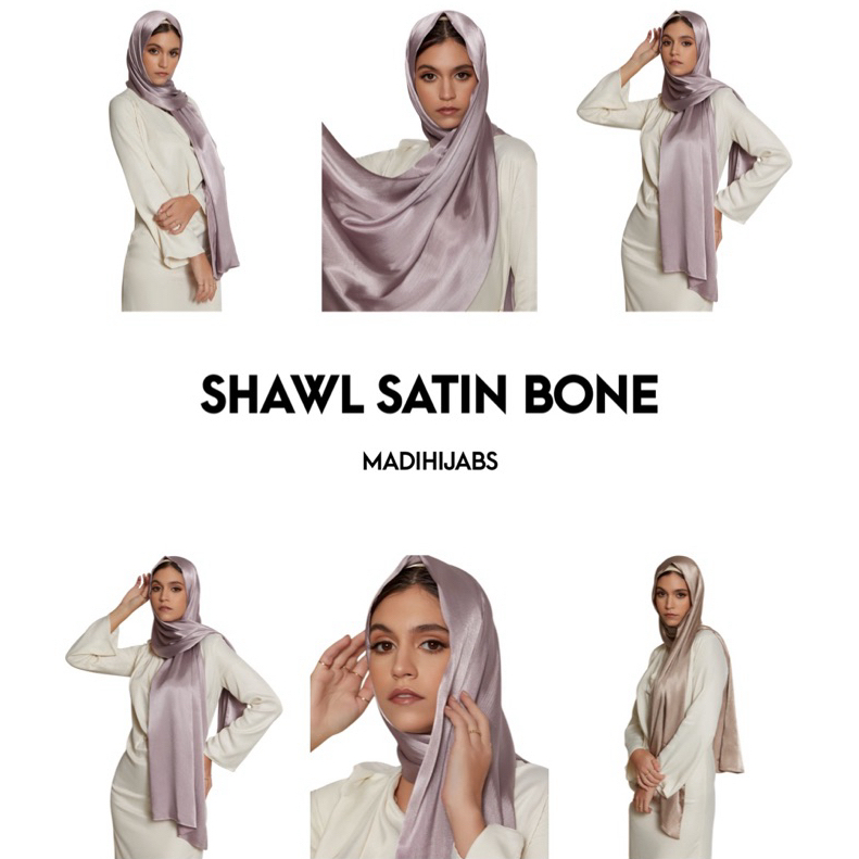 SHAWL SATIN BONE ผ้าซาตินโมนาลายเส้นในตัว พันยาว