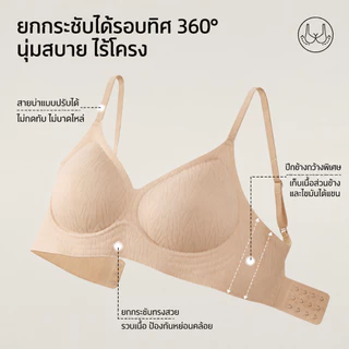 Masoomake Bra เสื้อชั้นในไร้ขอบ ไร้โครง บราอกชิด บราสีนู้ดดุจผิวรองพื้น ผ้านิ่ม ใส่สบาย บราไร้รอยต่อ M-XXL 2602