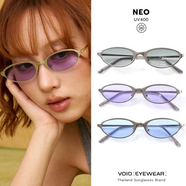 void  :แว่นกันแดด NEO ทรงโมเดิร์น กรอบโลหะ เลนส์ กัน UV400