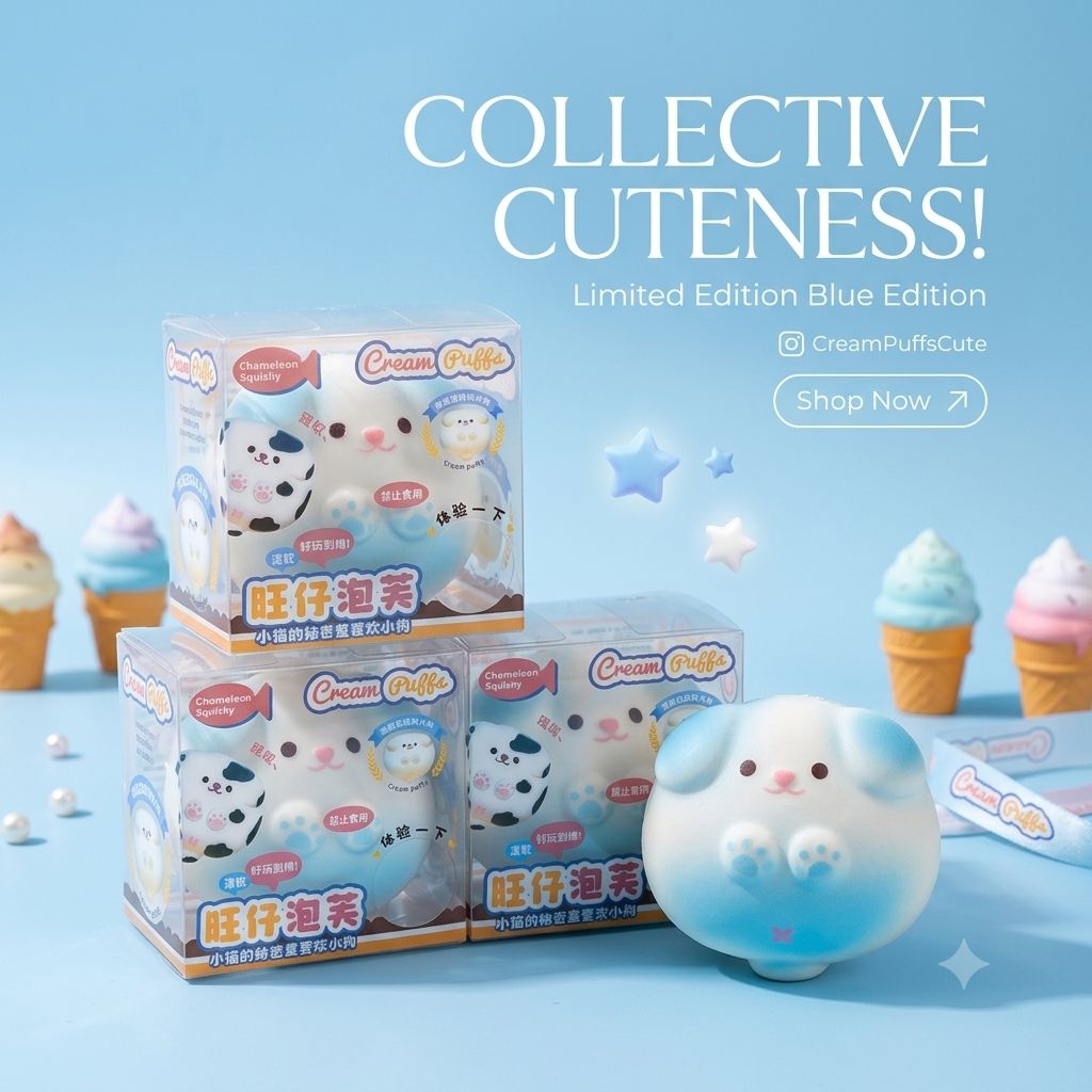สกุชชี่ cream puff  chameleon งานกล่อง กทม พร้อมส่ง