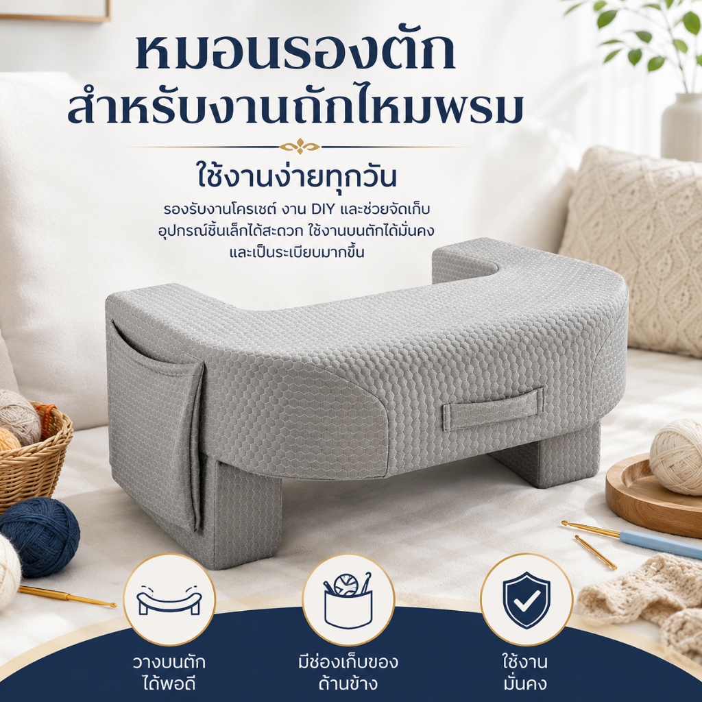 HT หมอนอิงสำหรับอ่านหนังสือ นั่งสบายตอนทำงานหรืออ่านหนังสือ ถอดออกและซักได้ หมอนที่พักแขน แบบฟองน้ำความหนาแน่นสูง