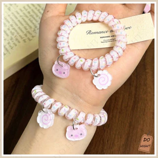พร้อมส่ง⚡ มีเก็บเงินปลายทาง💸 ยางรัดผม แบบเกลียว สไตล์เกาหลี (ราคาต่อ 1 เส้น) : Do hight