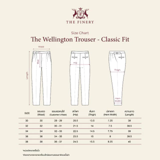 The Finery - The Wellington Trouser ทรง Classic Fit แบบต้นขาใหญ่ 7 สี | กางเกงขายาว 2 จีบ | ผ้า High Twist | ตัวปรับเอว