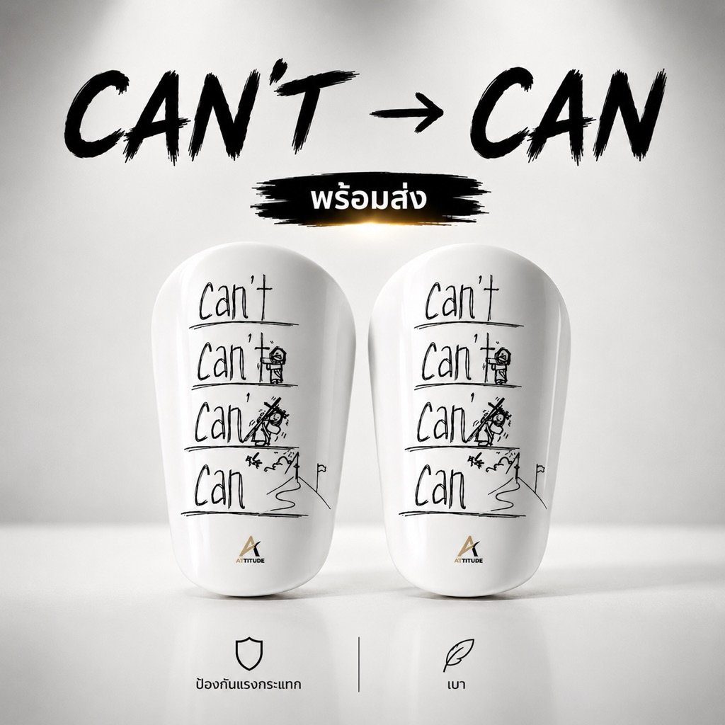 สนับแข้งฟุตบอล ATT ATTITUDE CAN’T → CAN SERIES | XS 5×8 / S 6×10 / M SHORT 9×10 / M 9×12 / L 11×16
