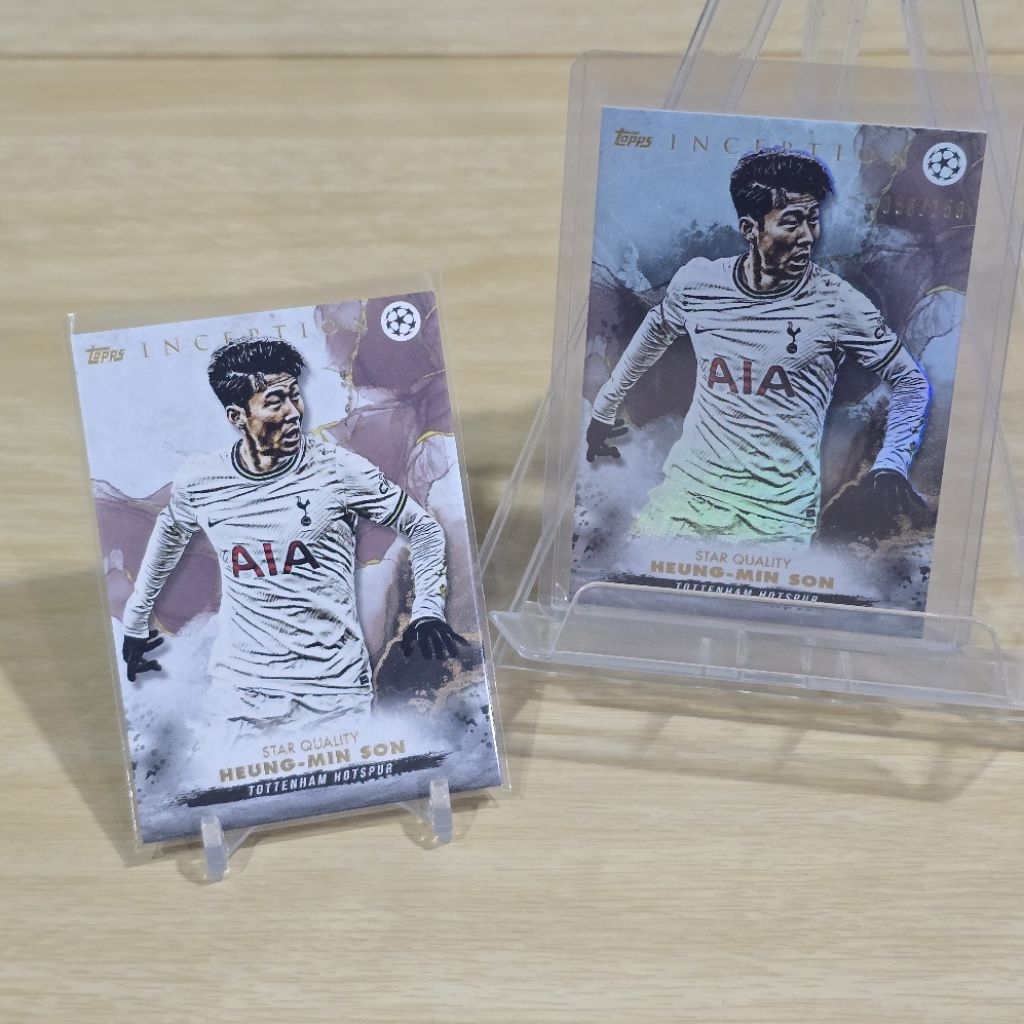 การ์ด การ์ดบอล Topps Inception UCC Uefa Club 2022-23 Son Heung Base & /150 การ์ดหนา ของแท้ Tottenham
