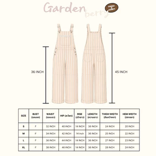 (S-XL) CHAWY Garden Berry Overall C4794 เอี๊ยม Berry