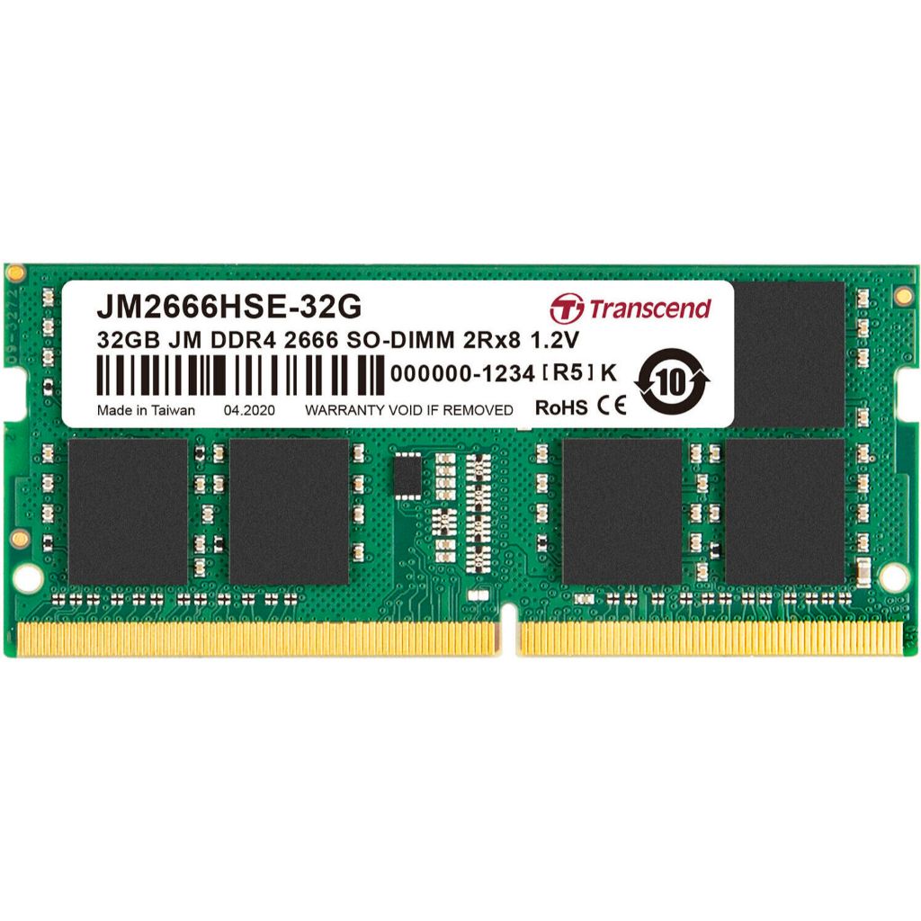 แรม RAM NOTEBOOK DDR4/2666 32GB TRANSCEND 32GB BUS2666 (JM2666HSE-32G) ประกัน LT