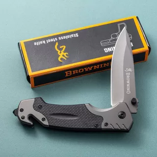 BROWNING FOLDING KNIFE มีดพับ 23CM 440C มีระบบดีดใบมีด มีดเดินป่า แบบบพกพา แข็งแรงคมกริบ