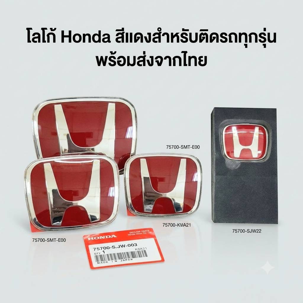 โลโก้ Hแดง Honda สีสดทน(พร้อมส่งจาก🇹🇭)