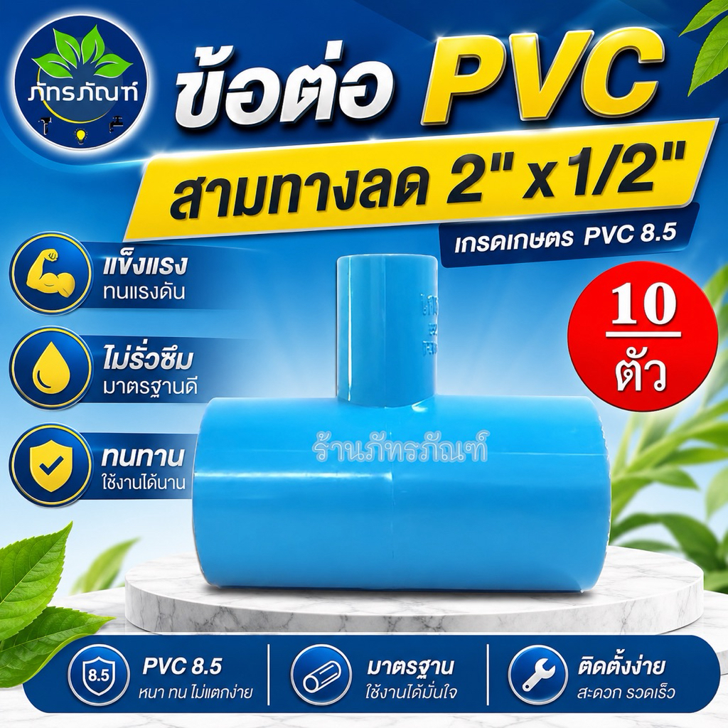 ข้อต่อสามทาง ขนาด 2 นิ้ว ลด 4 หุน ข้อต่อpvc (ข้อต่อเกษตร)
