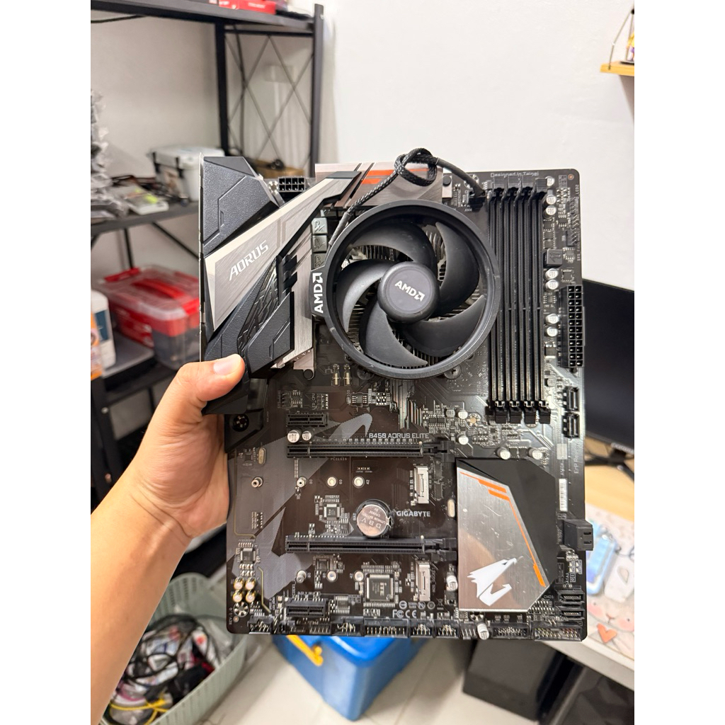 🔥 ชุด CPU + เมนบอร์ด พร้อมใช้งาน  AMD Ryzen 5 2600 + Gigabyte B450 AORUS ELITE
