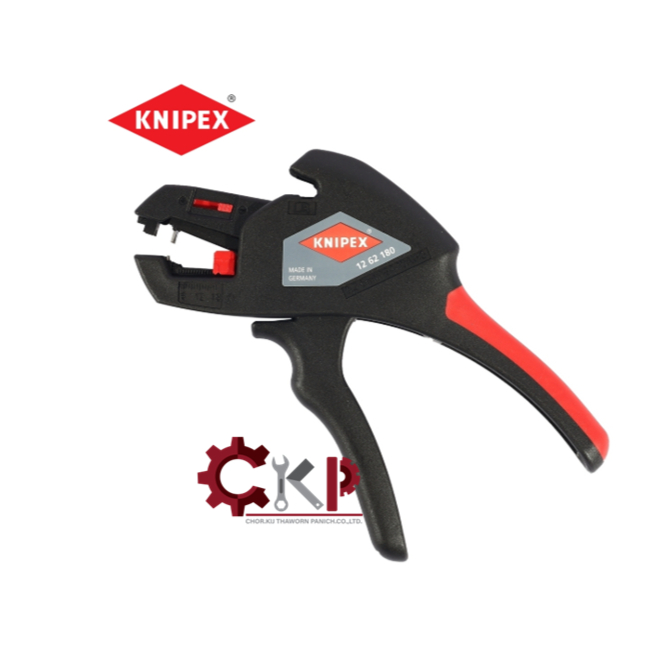 KNIPEX คีมปอกสายไฟแบบกลม อัตโนมัติ ขนาด 180 มม รหัส 12 62 180  // ออกใบกำกับภาษีได้