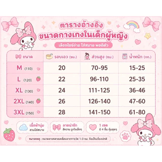 Thai_erlee ชุดกางเกงใน4ชิ้นสำหรับเด็กผู้หญิง ออกแบบเป็นกางเกงขาสั้นพิมพ์ลายการ์ตูนน่ารัก ระบายอากาศได้ดี