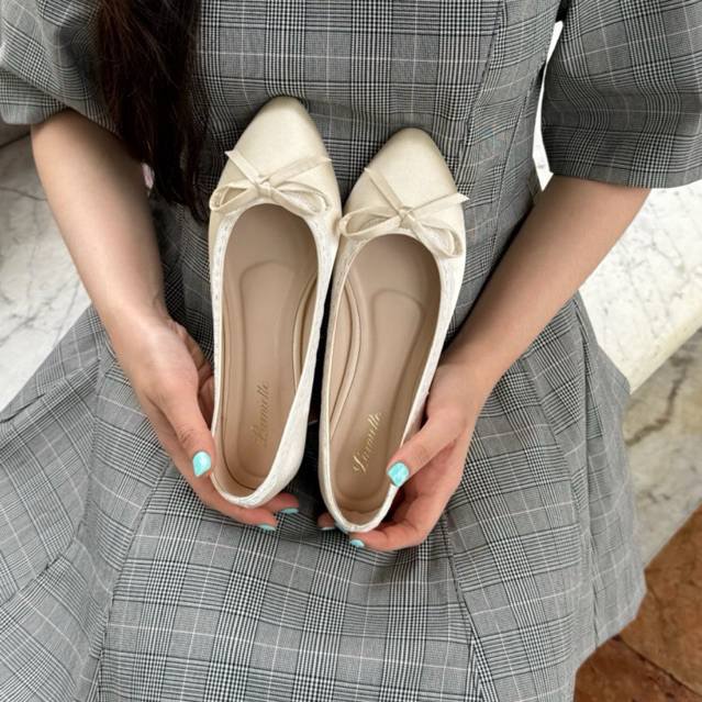 Lamiette Lamai - Buanita shoes รองเท้าทรง ballet flat ผ้าซาติน ดีไซน์สวย ใส่สบาย