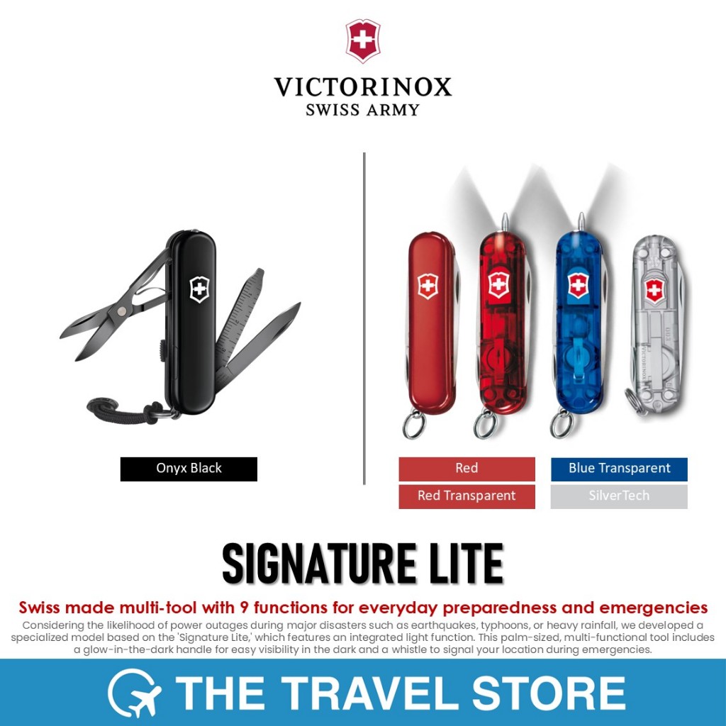 VICTORINOX Signature Lite Small Pocket Knife with LED Light 0.6226 | มีดพับ มีดพก มีดสวิสฯ มีไฟ LED