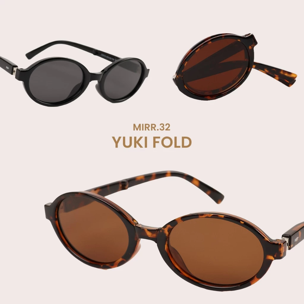 Mirr.32 Yuki Fold แว่นกันแดดพับได้ ป้องกันแสง UV400 เลนส์ polarized เปลี่ยนแว่นฟรีถ้าใส่ไม่เข้ารูปหน้า