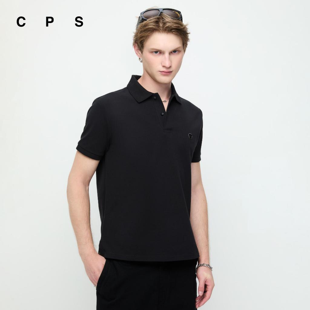 CPS เสื้อโปโลแขนสั้นแต่งโลโก้ปิ๊กกีตาร์ ผู้ชาย PIQUE SIGNATURE POLO รุ่น C26SGMA034 (AW26#CO)
