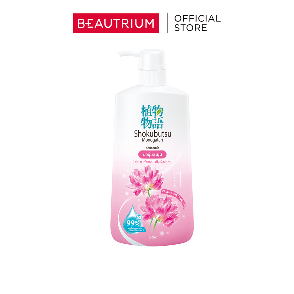 SHOKUBUTSU MONOGATARI Chinese Milk Vetch Shower Cream ครีมอาบน้ำ 400ml