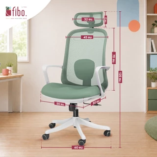 FIBO เก้าอี้ทำงาน VIBE Office Chair เก้าอี้คอม เพื่อสุขภาพนั่งสบายผ้าตาข่ายนั่งไม่ร้อน รับประกัน 2 ปี