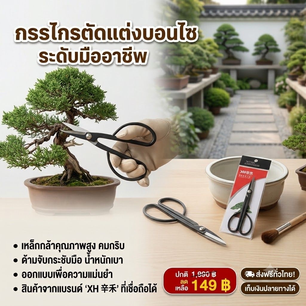 กรรไกรเล็มใบบอนไซ นำเข้า