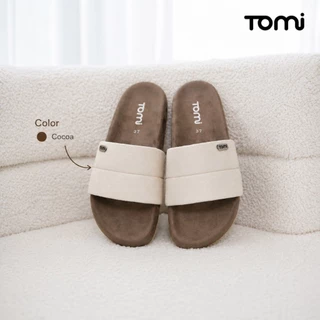 [TOMi-"Sora"] **เท้าอวบเผื่อ +1 ไซส์** รองเท้าแตะรุ่นสวมสองลอนนิ่ม-หนังกลับ (suede) ดีไซน์น่ารัก พื้นนุ่มใส่สบาย (**เท้า