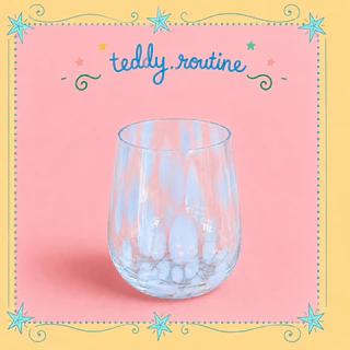พร้อมส่ง / Pre14วัน 🫧🩷 Heart Dot glass แก้วเป่า แก้วลายกระ งานHandmade มีอัพเดทลายใหม่ ความจุ460ml.