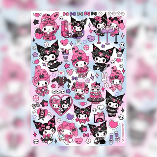สติ๊กเกอร์ PVC ไดคัท กันน้ำ 100% ลอกไม่ทิ้งคราบกาว สีคมชัด ติดทนนาน ขนาด A6 | ตะกร้ารวมลาย 2