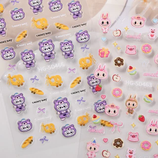 สติกเกอร์ติดเล็บ ลวดลายการ์ตูนน่ารัก ตกแต่งเล็บ ติดของอเนกประสงค์ สินค้าพร้อมส่ง