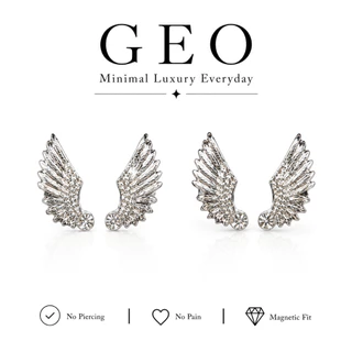GEO ต่างหูแม่เหล็ก รุ่น Ascendt | Seraph Collection | ไม่ต้องเจาะหู ปีกนางฟ้า สไตล์มินิมอล Luxury