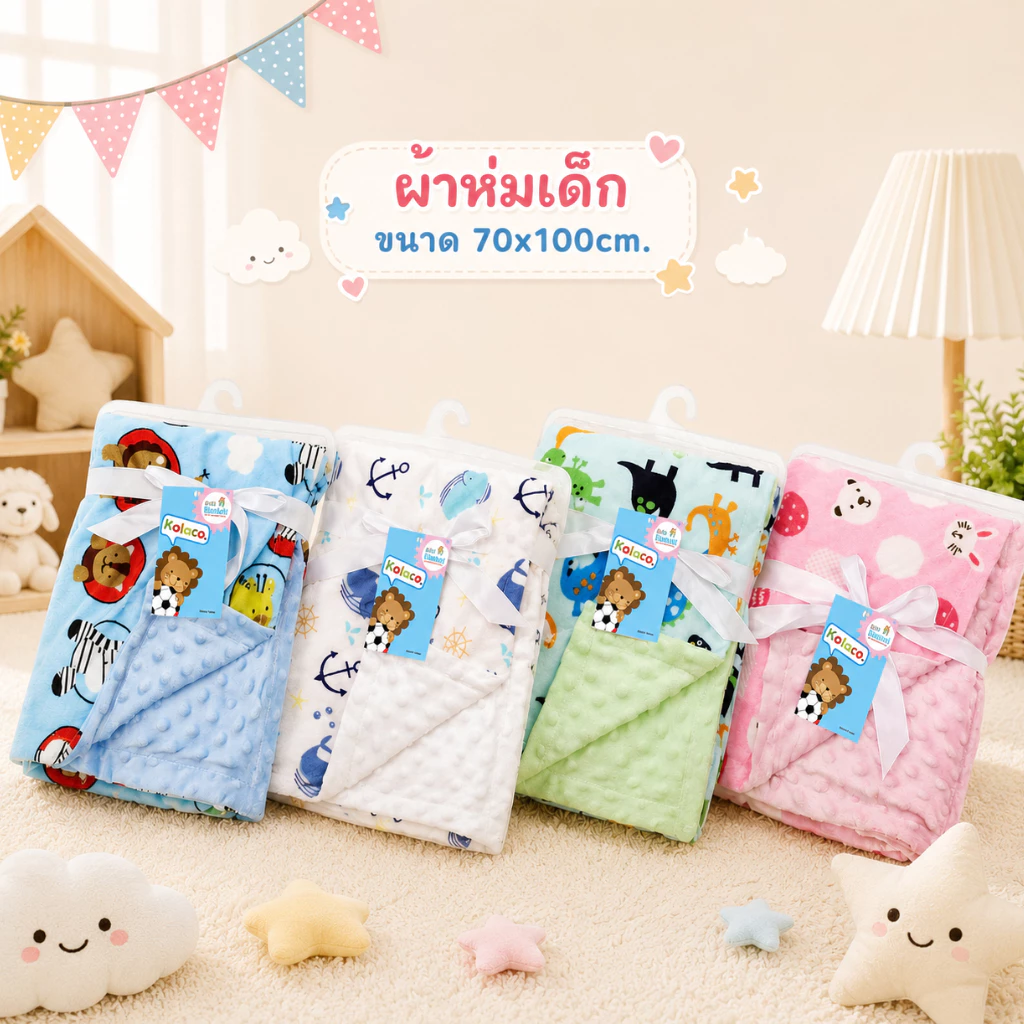 Royal kids ผ้าห่ม กันสะดุ้ง เหมาะกับเด็กแรกเกิด พกพาได้สะดวก ผ้านุ่มไม่ระคายเคืองผิว